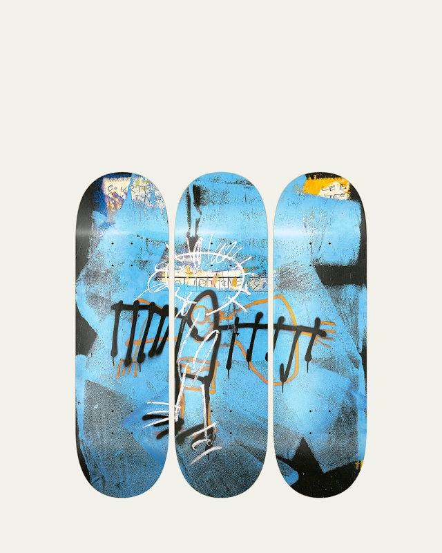 "Basquiat Untitled Angel" by Jean-Michel Basquiat Skateboard Wall Art, Set of 3